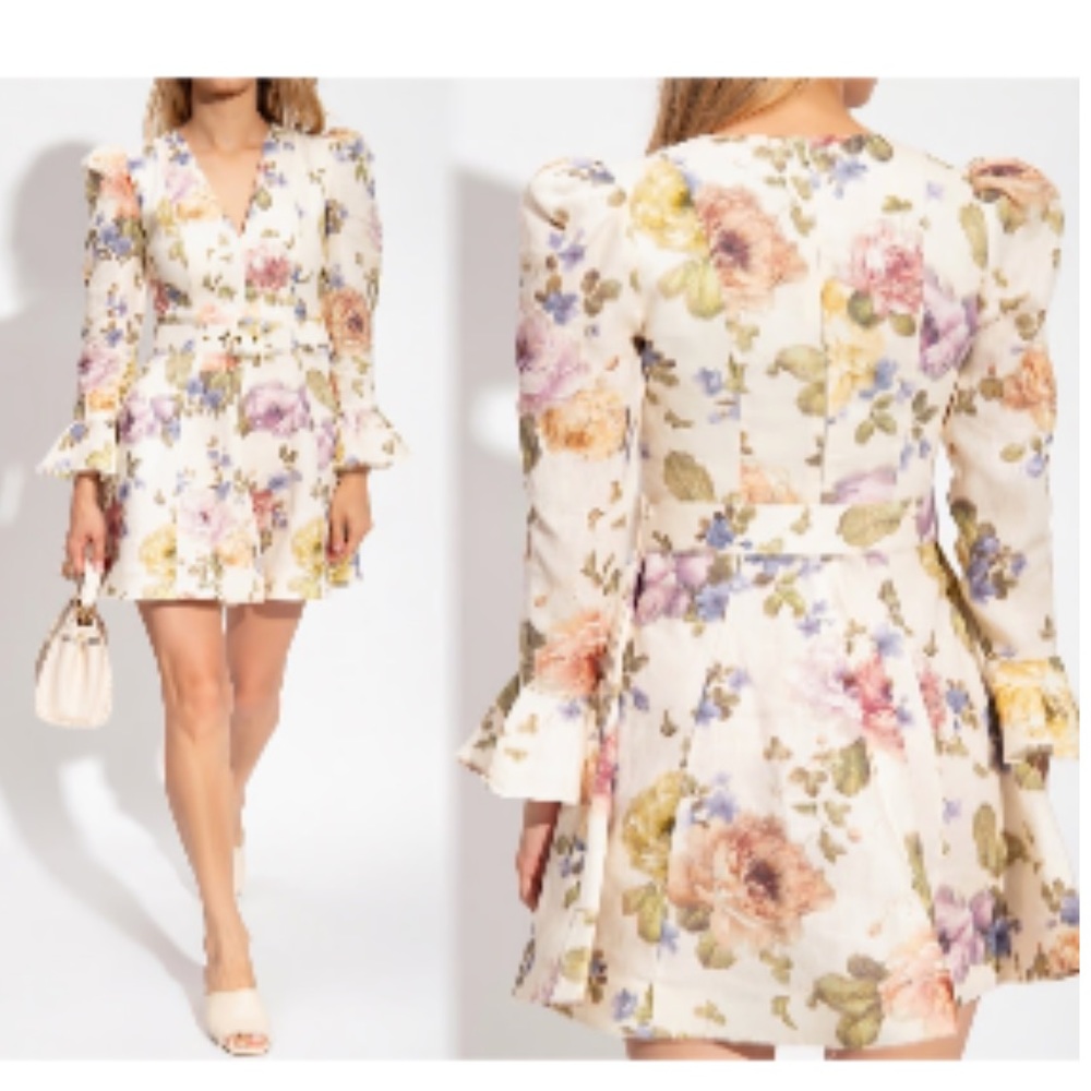 Zimmermann luminosity bell sleeve mini dress 2